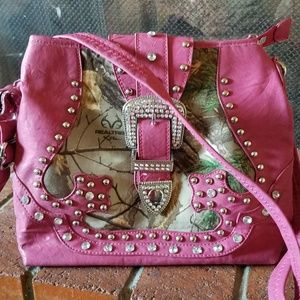 Real tree Pink Camo cross body bag